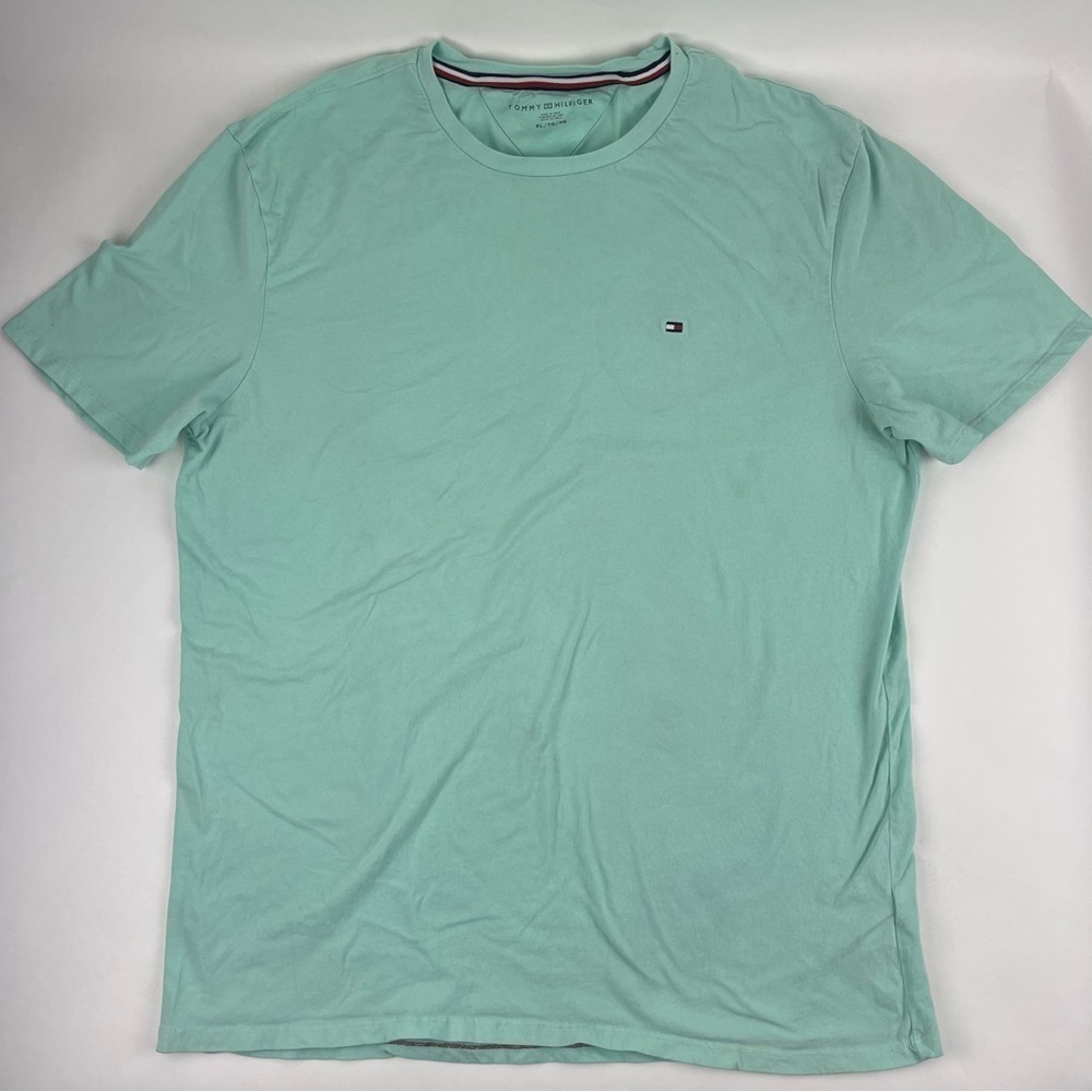 Tommy Hilfiger Tshirt Womens XL Green Flag Logo